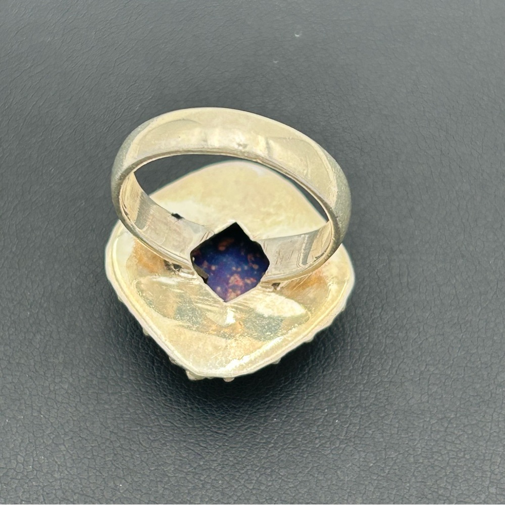 Vintage Sterling Silver Purple Stone Ring - Picture 6 of 7